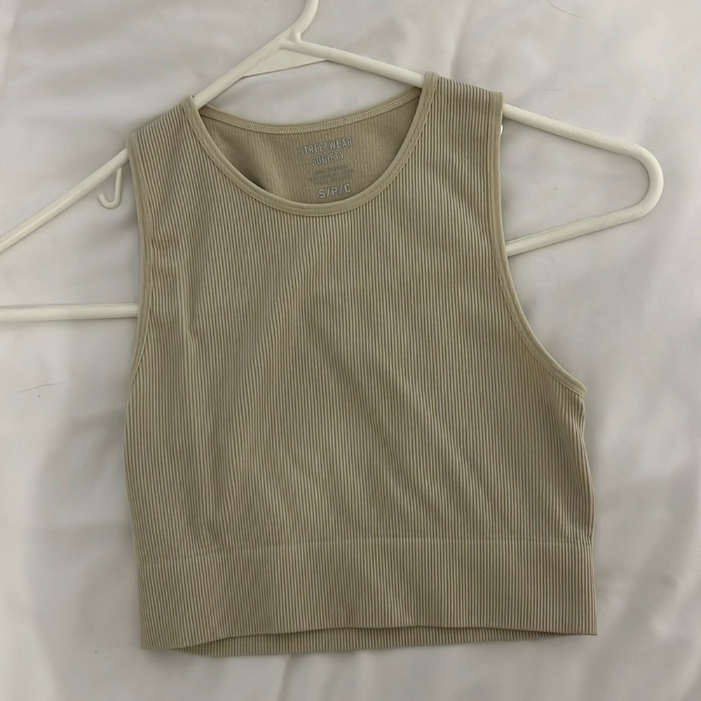 Cropped Stretchy Halter Tank